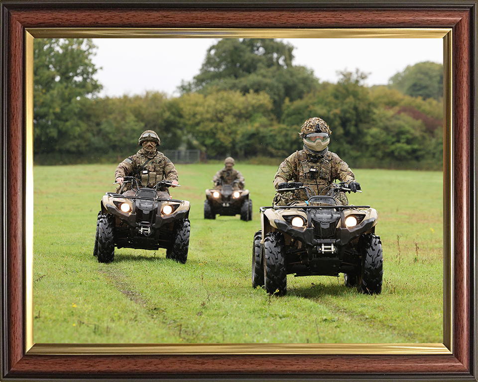 British Army Medics Riding Yamaha Grizzly 450 Quad Bikes Photo Print Wall Art Military vehicle Decor Posters, Prints, & Visual Artwork Hampshire Prints 10 x 8 Classic Frame No