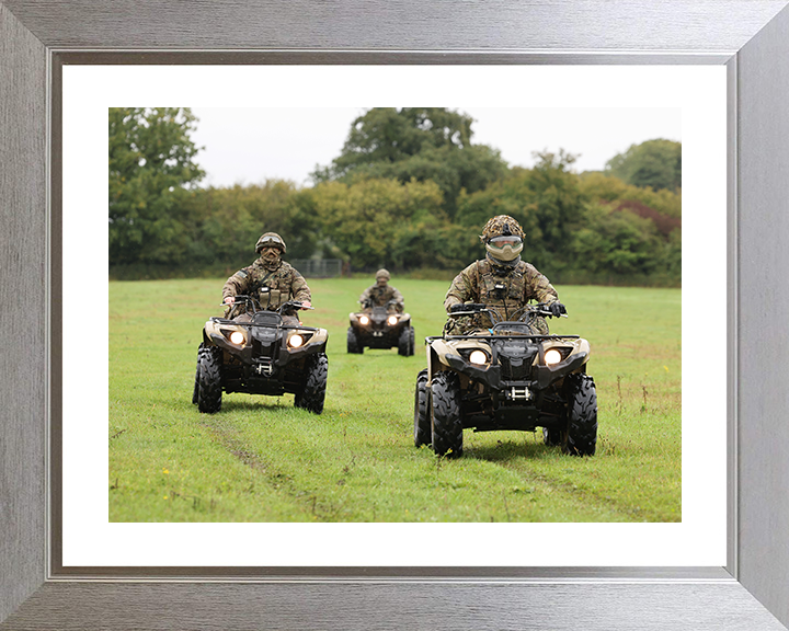 British Army Medics Riding Yamaha Grizzly 450 Quad Bikes Photo Print Wall Art Military vehicle Decor Posters, Prints, & Visual Artwork Hampshire Prints 10 x 8 Silver Frame Yes