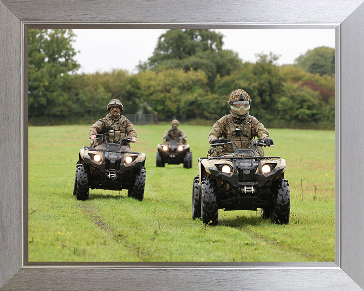 British Army Medics Riding Yamaha Grizzly 450 Quad Bikes Photo Print Wall Art Military vehicle Decor Posters, Prints, & Visual Artwork Hampshire Prints 10 x 8 Silver Frame No