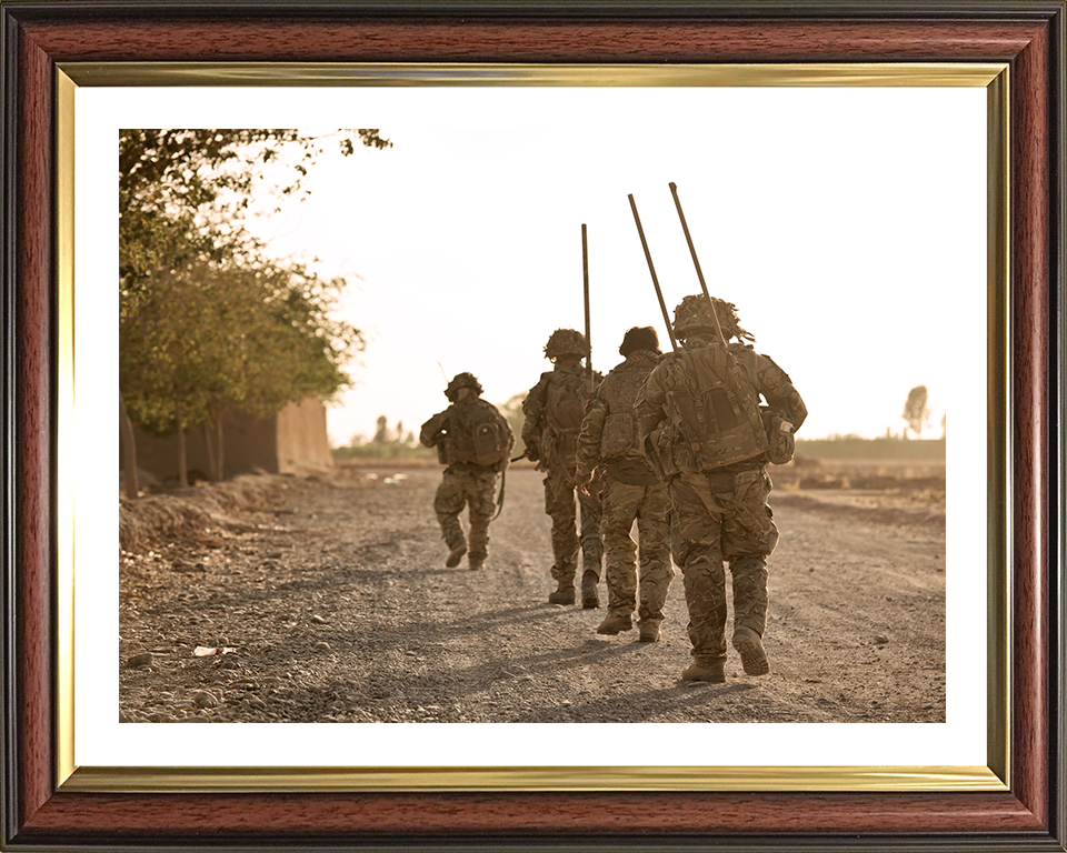 Soldiers on patrol in Afghanistan Photo Print – British Army Patrol Wall Art, Military Decor Posters, Prints, & Visual Artwork Hampshire Prints 10 x 8 Classic Frame Yes