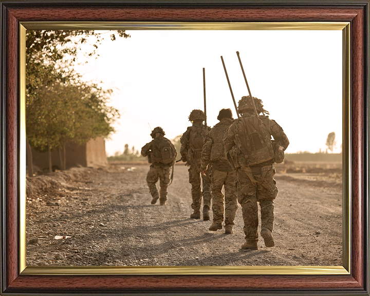 Soldiers on patrol in Afghanistan Photo Print – British Army Patrol Wall Art, Military Decor Posters, Prints, & Visual Artwork Hampshire Prints 10 x 8 Classic Frame No