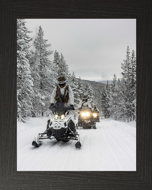 Soldiers riding snowmobiles – British Army Wall Art, Military Decor Military Vehicle Photo Print Wall Art Military Decor UK Posters, Prints, & Visual Artwork Hampshire Prints 10 x 8 Black Frame No