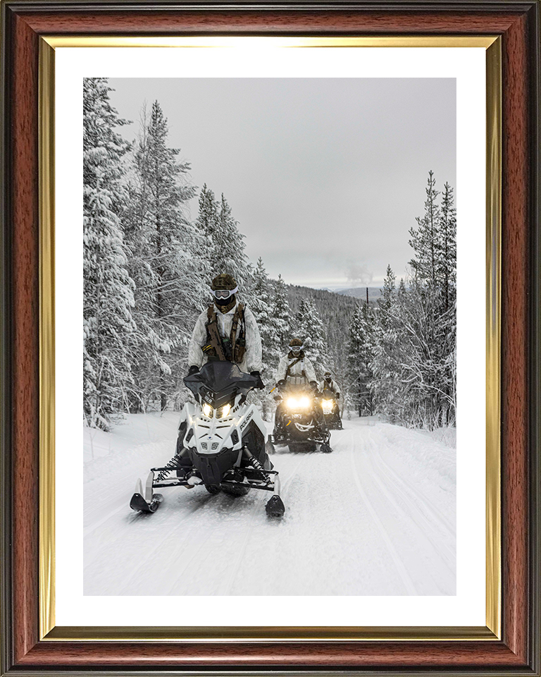 Soldiers riding snowmobiles – British Army Wall Art, Military Decor Military Vehicle Photo Print Wall Art Military Decor UK Posters, Prints, & Visual Artwork Hampshire Prints 10 x 8 Classic Frame Yes