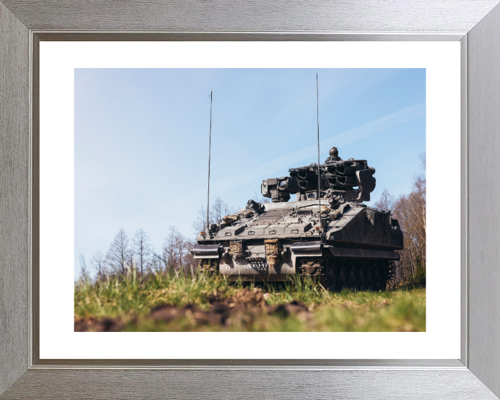 British Army Stormer combat Vehicle Photo Print Wall Art Military Decor Poster Posters, Prints, & Visual Artwork Hampshire Prints 10 x 8 Silver Frame Yes