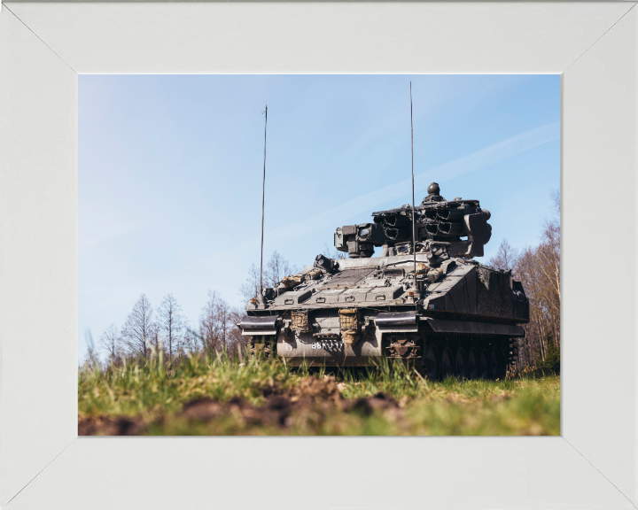 British Army Stormer combat Vehicle Photo Print Wall Art Military Decor Poster Posters, Prints, & Visual Artwork Hampshire Prints 10 x 8 White Frame No