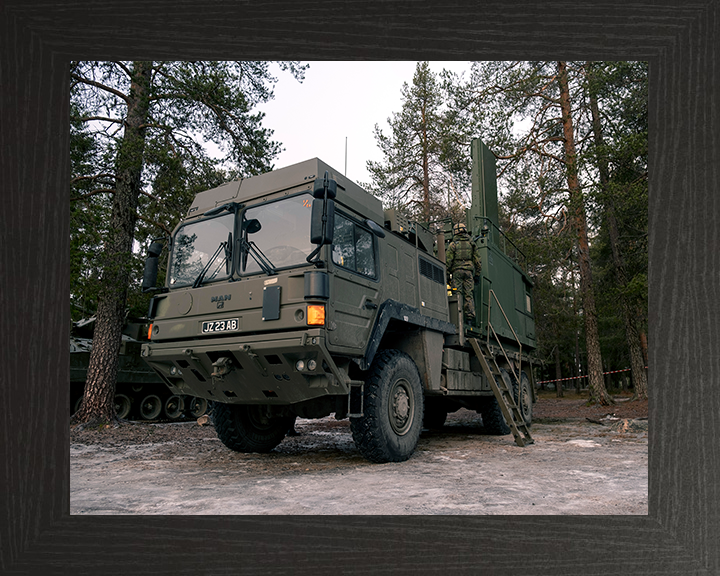 Taipan Radar system on a Man SV 9T British Army Vehicle Photo Print Wall Art Military Decor UK Posters, Prints, & Visual Artwork Hampshire Prints 10 x 8 Black Frame No