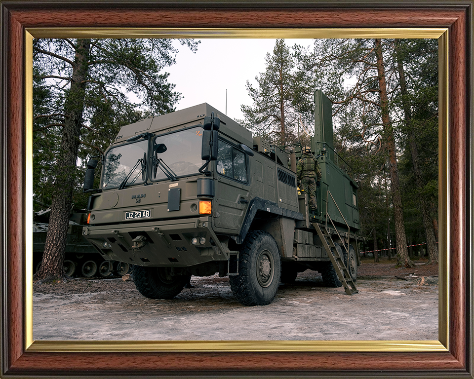 Taipan Radar system on a Man SV 9T British Army Vehicle Photo Print Wall Art Military Decor UK Posters, Prints, & Visual Artwork Hampshire Prints 10 x 8 Classic Frame No