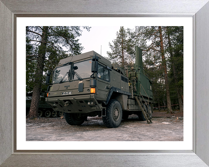 Taipan Radar system on a Man SV 9T British Army Vehicle Photo Print Wall Art Military Decor UK Posters, Prints, & Visual Artwork Hampshire Prints 10 x 8 Silver Frame Yes