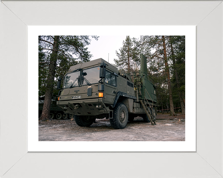 Taipan Radar system on a Man SV 9T British Army Vehicle Photo Print Wall Art Military Decor UK Posters, Prints, & Visual Artwork Hampshire Prints 10 x 8 White Frame Yes