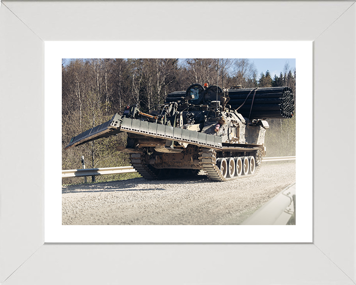 Terrier Armoured Digger Photo Print - British Army Vehicle Posters, Prints, & Visual Artwork Hampshire Prints 10 x 8 White Frame Yes