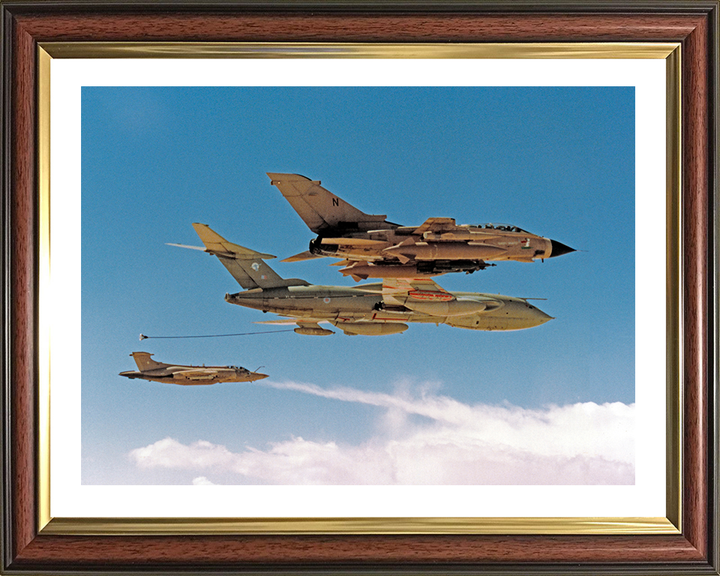RAF Tornado GR1 and Buccaneer S2 Refuelling Photo Print Royal Air Force Aircraft Wall Art Aviation Decor Posters, Prints, & Visual Artwork Hampshire Prints 10 x 8 Classic Frame Yes