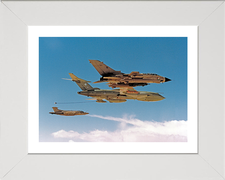RAF Tornado GR1 and Buccaneer S2 Refuelling Photo Print Royal Air Force Aircraft Wall Art Aviation Decor Posters, Prints, & Visual Artwork Hampshire Prints 10 x 8 White Frame Yes