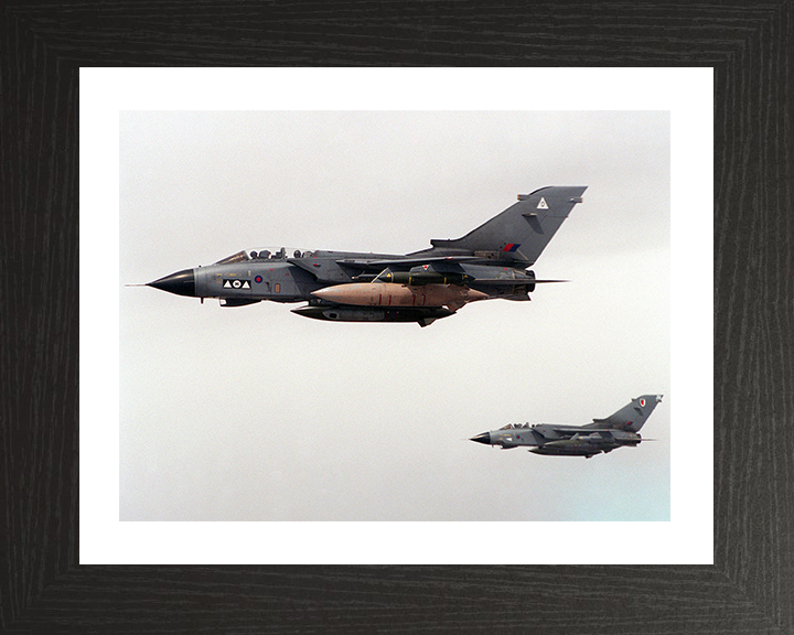 Tornado GR1s Over Kuwait Photo Print - Royal Air Force Aircraft Posters, Prints, & Visual Artwork Hampshire Prints 10 x 8 Black Frame Yes