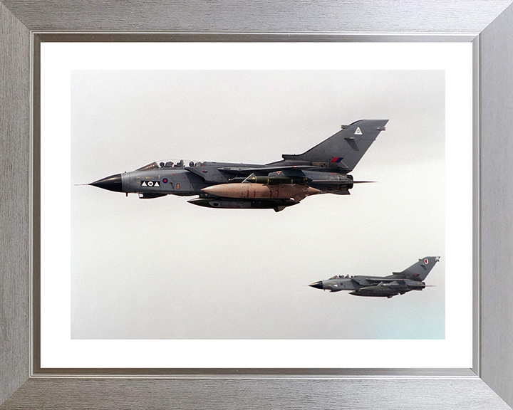 Tornado GR1s Over Kuwait Photo Print - Royal Air Force Aircraft Posters, Prints, & Visual Artwork Hampshire Prints 10 x 8 Silver Frame Yes