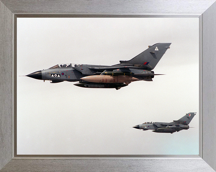 Tornado GR1s Over Kuwait Photo Print - Royal Air Force Aircraft Posters, Prints, & Visual Artwork Hampshire Prints 10 x 8 Silver Frame No