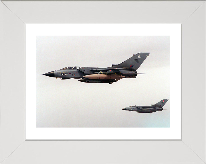 Tornado GR1s Over Kuwait Photo Print - Royal Air Force Aircraft Posters, Prints, & Visual Artwork Hampshire Prints 10 x 8 White Frame Yes