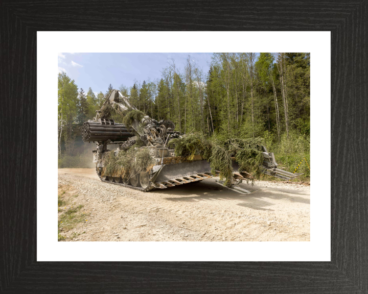 British Army Trojan Vehicle Photo Print Wall Art Military Decor Poster Posters, Prints, & Visual Artwork Hampshire Prints 10 x 8 Black Frame Yes
