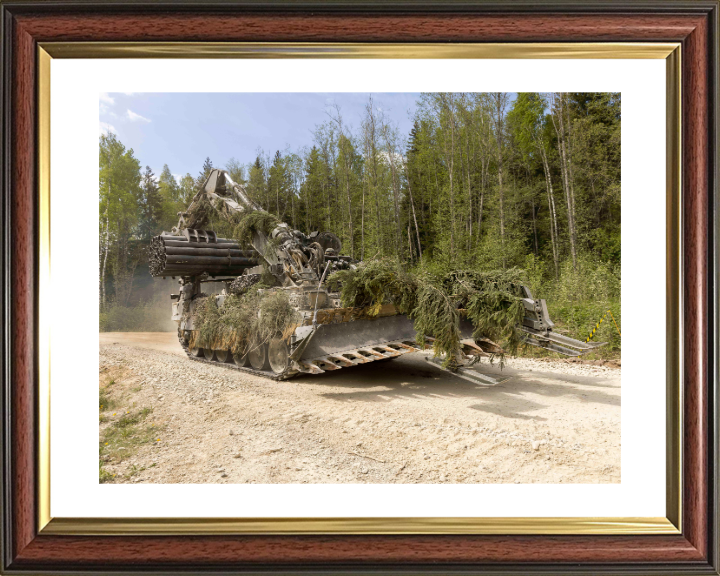 British Army Trojan Vehicle Photo Print Wall Art Military Decor Poster Posters, Prints, & Visual Artwork Hampshire Prints 10 x 8 Classic Frame Yes
