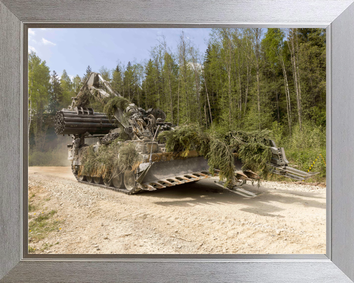 British Army Trojan Vehicle Photo Print Wall Art Military Decor Poster Posters, Prints, & Visual Artwork Hampshire Prints 10 x 8 Silver Frame No