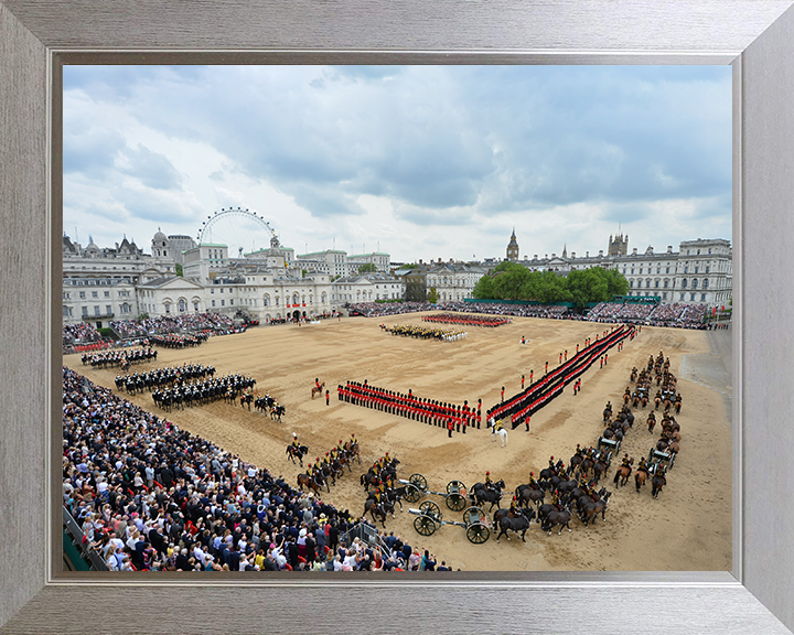 British Army Trooping The Colour London Photo Print Wall Art Military Decor Posters, Prints, & Visual Artwork Hampshire Prints 10 x 8 Silver Frame No