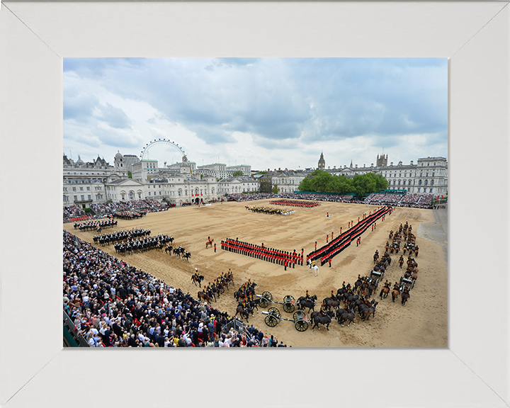 British Army Trooping The Colour London Photo Print Wall Art Military Decor Posters, Prints, & Visual Artwork Hampshire Prints 10 x 8 White Frame No