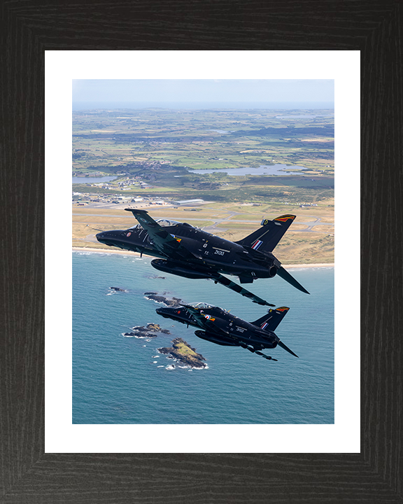 RAF Hawk T2 aircraft in Formation Photo Print Royal Air Force Aircraft Wall Art Aviation Decor Posters, Prints, & Visual Artwork Hampshire Prints 10 x 8 Black Frame Yes