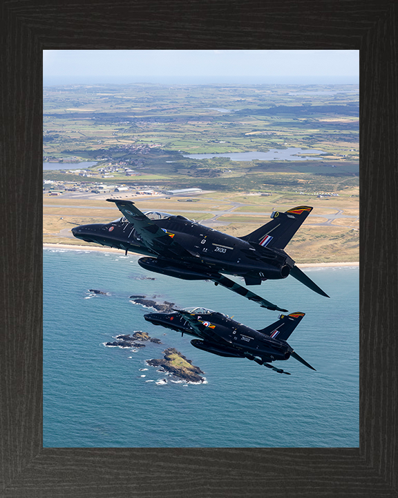 RAF Hawk T2 aircraft in Formation Photo Print Royal Air Force Aircraft Wall Art Aviation Decor Posters, Prints, & Visual Artwork Hampshire Prints 10 x 8 Black Frame No