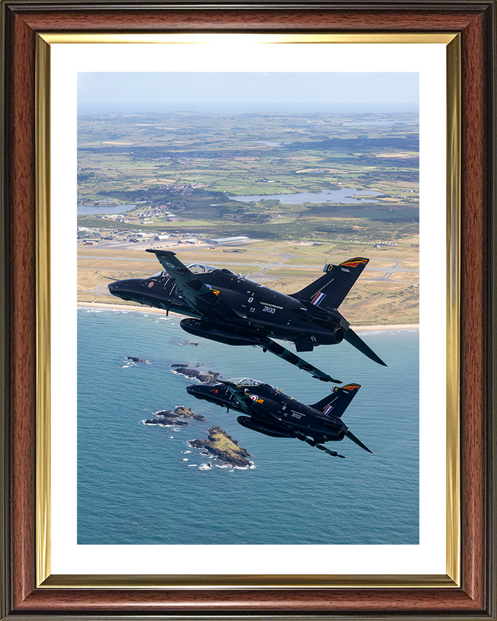 RAF Hawk T2 aircraft in Formation Photo Print Royal Air Force Aircraft Wall Art Aviation Decor Posters, Prints, & Visual Artwork Hampshire Prints 10 x 8 Classic Frame Yes