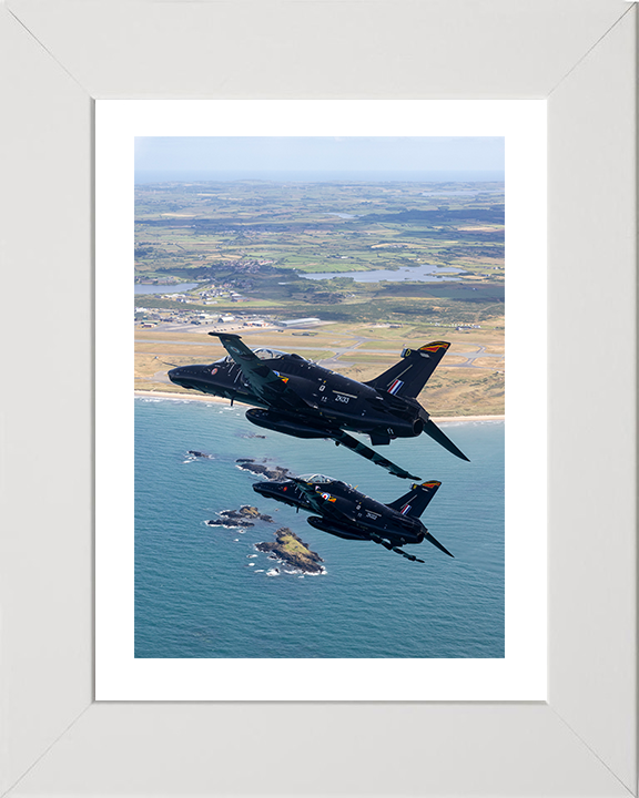 RAF Hawk T2 aircraft in Formation Photo Print Royal Air Force Aircraft Wall Art Aviation Decor Posters, Prints, & Visual Artwork Hampshire Prints 10 x 8 White Frame Yes