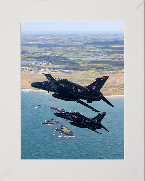 RAF Hawk T2 aircraft in Formation Photo Print Royal Air Force Aircraft Wall Art Aviation Decor Posters, Prints, & Visual Artwork Hampshire Prints 10 x 8 White Frame No