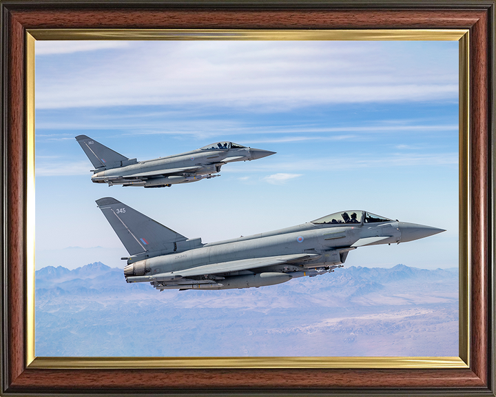 RAF Typhoons in Formation Photo Print Royal Air Force Aircraft Wall Art Aviation Decor Posters, Prints, & Visual Artwork Hampshire Prints 10 x 8 Classic Frame No