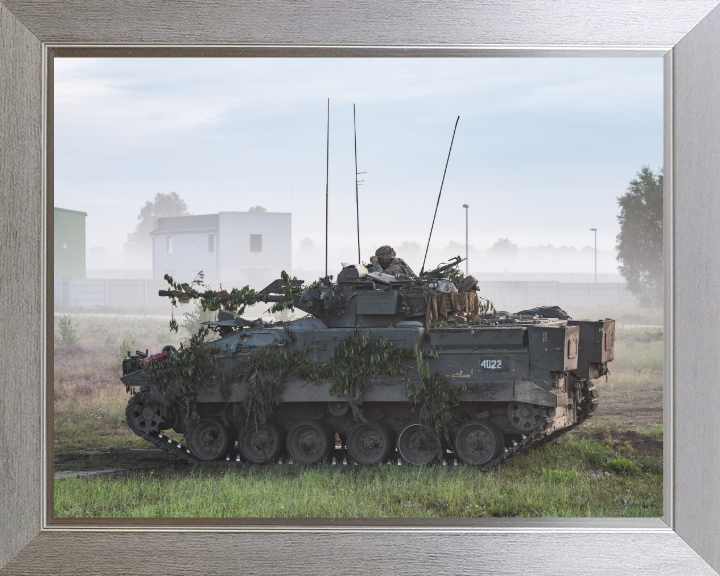 Warrior Infantry Fighting Vehicle 2023 British Army Vehicle Photo Print Wall Art Military Decor UK Posters, Prints, & Visual Artwork Hampshire Prints 10 x 8 Silver Frame No