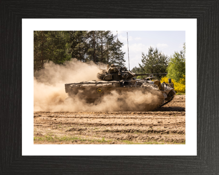 British Army Warrior Infantry Fighting Vehicle Photo Print Wall Art Military Decor Poster Posters, Prints, & Visual Artwork Hampshire Prints 10 x 8 Black Frame Yes