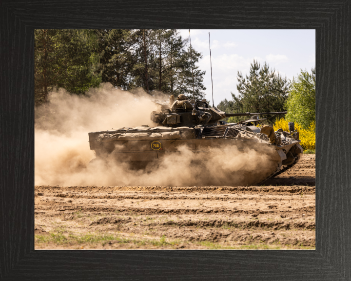 British Army Warrior Infantry Fighting Vehicle Photo Print Wall Art Military Decor Poster Posters, Prints, & Visual Artwork Hampshire Prints 10 x 8 Black Frame No