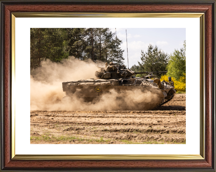 British Army Warrior Infantry Fighting Vehicle Photo Print Wall Art Military Decor Poster Posters, Prints, & Visual Artwork Hampshire Prints 10 x 8 Classic Frame Yes