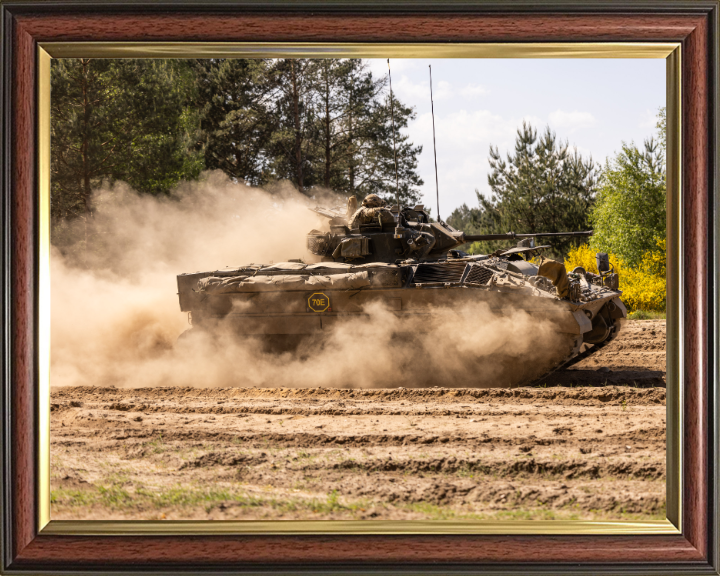 British Army Warrior Infantry Fighting Vehicle Photo Print Wall Art Military Decor Poster Posters, Prints, & Visual Artwork Hampshire Prints 10 x 8 Classic Frame No