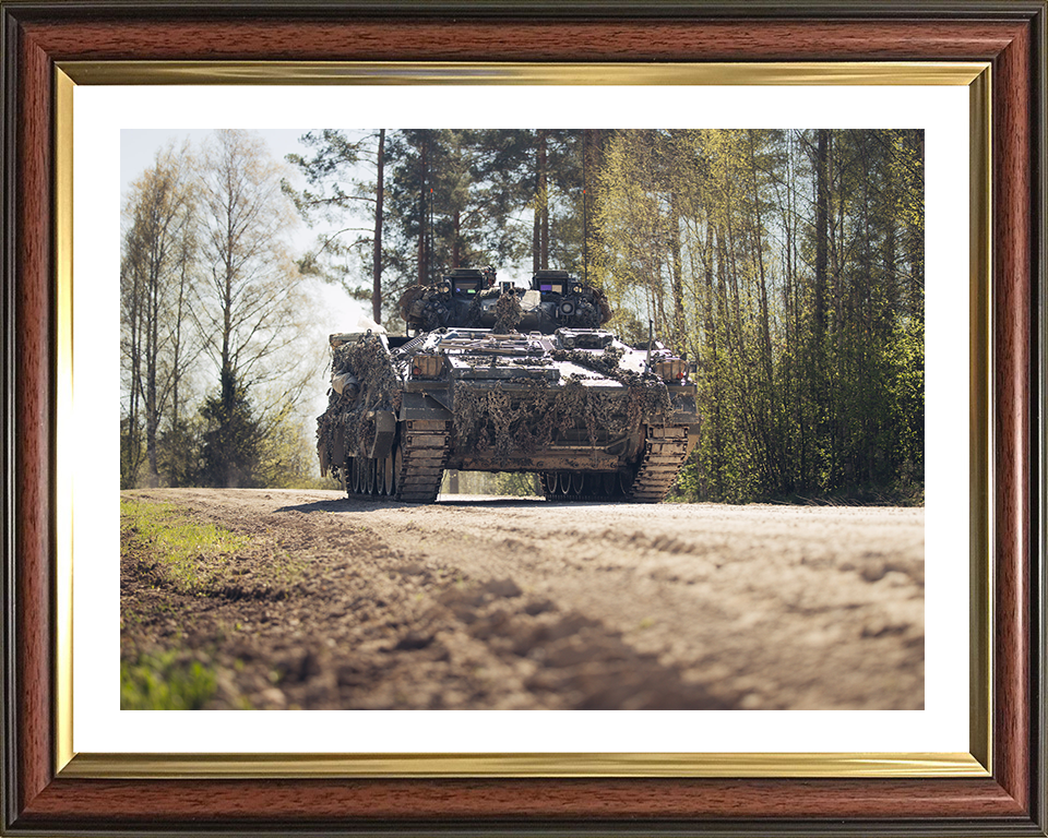 British Army Warrior Infantry Fighting Vehicle Low View Photo Print Wall Art Military Decor Posters, Prints, & Visual Artwork Hampshire Prints 10 x 8 Classic Frame Yes