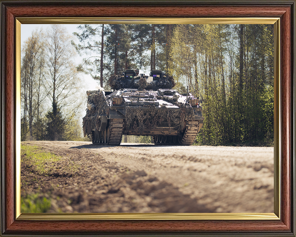 British Army Warrior Infantry Fighting Vehicle Low View Photo Print Wall Art Military Decor Posters, Prints, & Visual Artwork Hampshire Prints 10 x 8 Classic Frame No