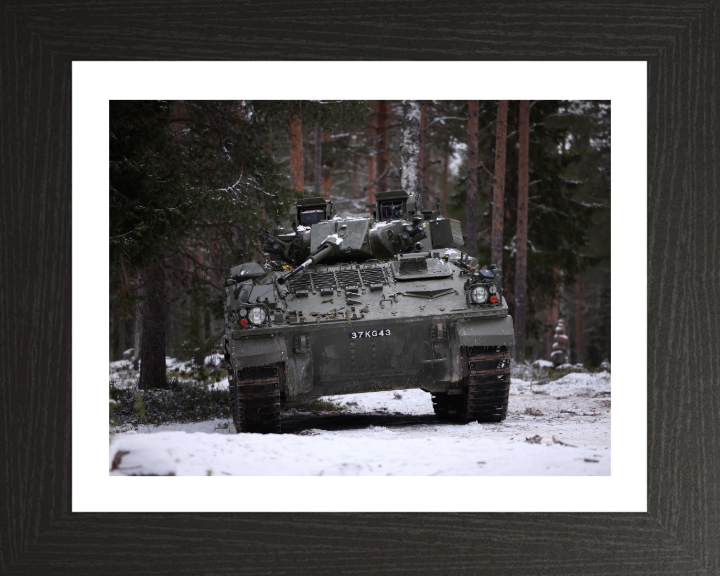 British Army Warrior Mechanised Combat Vehicle Photo Print Wall Art Military Decor Posters, Prints, & Visual Artwork Hampshire Prints 10 x 8 Black Frame Yes