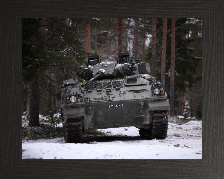 British Army Warrior Mechanised Combat Vehicle Photo Print Wall Art Military Decor Posters, Prints, & Visual Artwork Hampshire Prints 10 x 8 Black Frame No