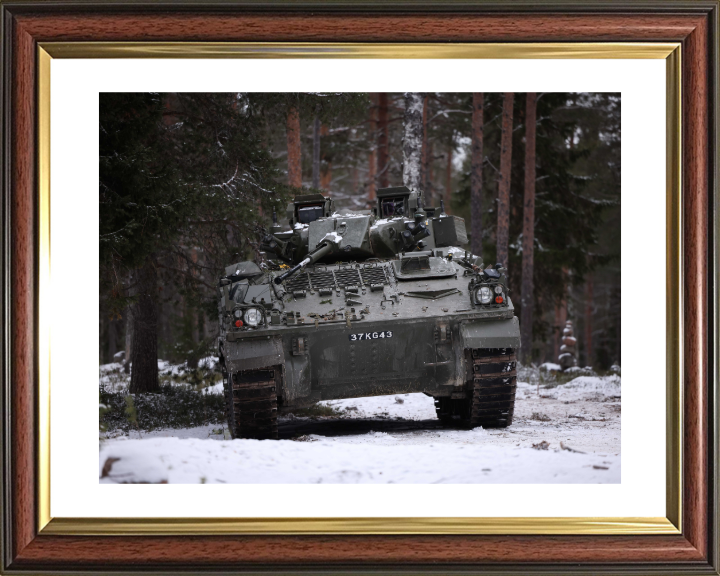 British Army Warrior Mechanised Combat Vehicle Photo Print Wall Art Military Decor Posters, Prints, & Visual Artwork Hampshire Prints 10 x 8 Classic Frame Yes