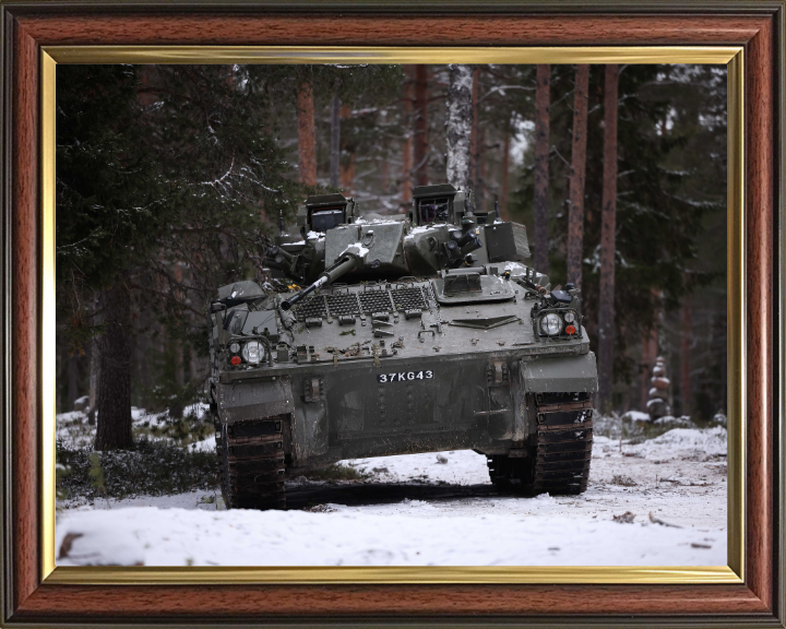 British Army Warrior Mechanised Combat Vehicle Photo Print Wall Art Military Decor Posters, Prints, & Visual Artwork Hampshire Prints 10 x 8 Classic Frame No