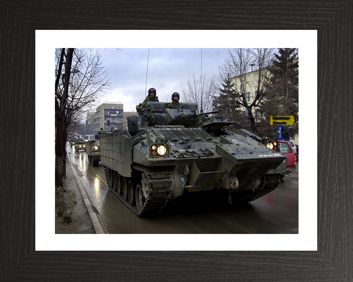 Warrior armoured personnel Gnjilane Kosovo carrier British Army Vehicle Photo Print Wall Art Military Decor UK Posters, Prints, & Visual Artwork Hampshire Prints 10 x 8 Black Frame Yes