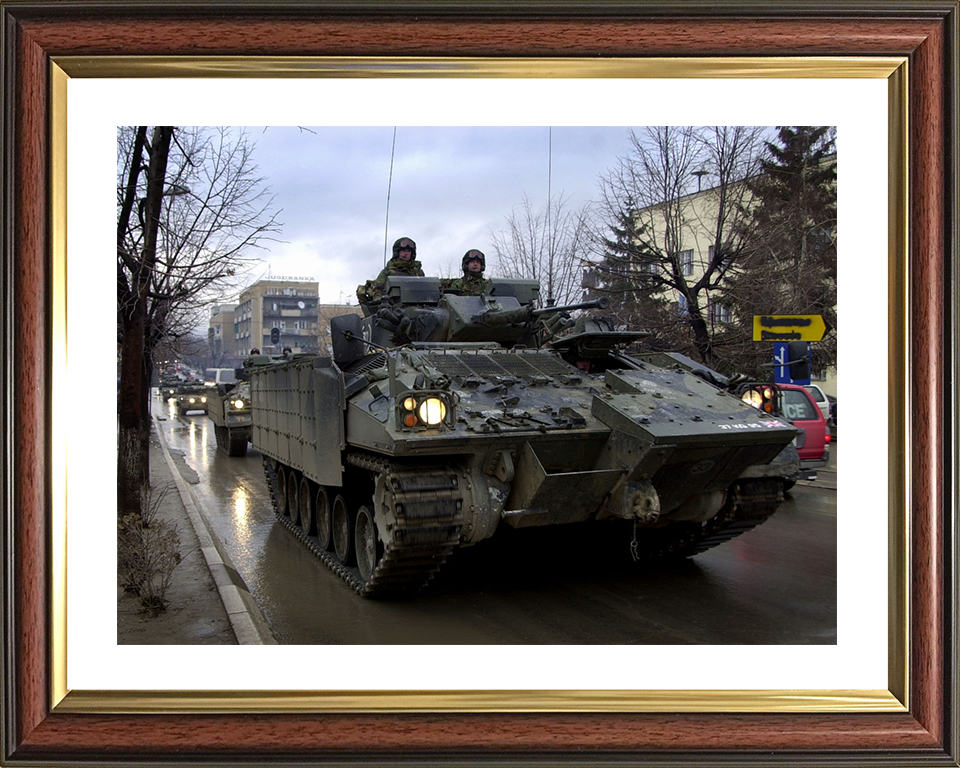 Warrior armoured personnel Gnjilane Kosovo carrier British Army Vehicle Photo Print Wall Art Military Decor UK Posters, Prints, & Visual Artwork Hampshire Prints 10 x 8 Classic Frame Yes