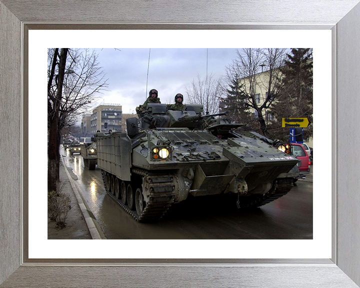 Warrior armoured personnel Gnjilane Kosovo carrier British Army Vehicle Photo Print Wall Art Military Decor UK Posters, Prints, & Visual Artwork Hampshire Prints 10 x 8 Silver Frame Yes