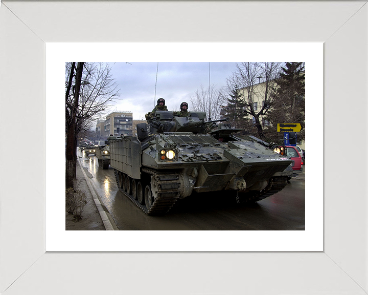 Warrior armoured personnel Gnjilane Kosovo carrier British Army Vehicle Photo Print Wall Art Military Decor UK Posters, Prints, & Visual Artwork Hampshire Prints 10 x 8 White Frame Yes
