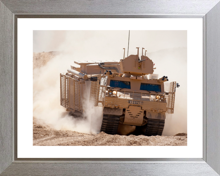 British Army Warthog Armoured Vehicle Photo Print Wall Art Military Decor Posters, Prints, & Visual Artwork Hampshire Prints 10 x 8 Silver Frame Yes