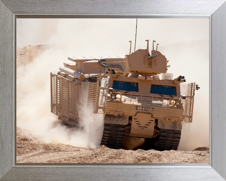 British Army Warthog Armoured Vehicle Photo Print Wall Art Military Decor Posters, Prints, & Visual Artwork Hampshire Prints 10 x 8 Silver Frame No
