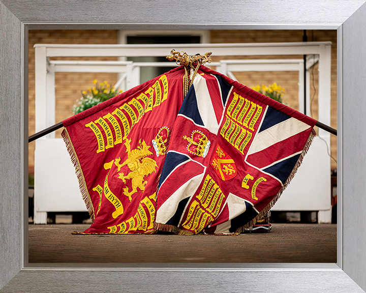 The Colours of the Welsh Guards Photo Print - British Army Posters, Prints, & Visual Artwork Hampshire Prints 10 x 8 Silver Frame No