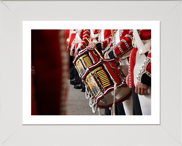 British Army Drummers from The band of the Welsh Guards Photo Print Wall Art Military Decor Posters, Prints, & Visual Artwork Hampshire Prints 10 x 8 White Frame Yes